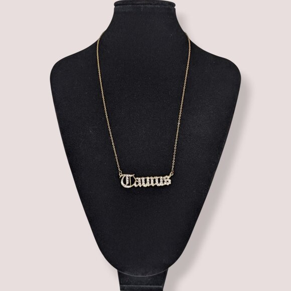 (2/$20) Taurus Rhinestone Pendant Necklace - Picture 2 of 6